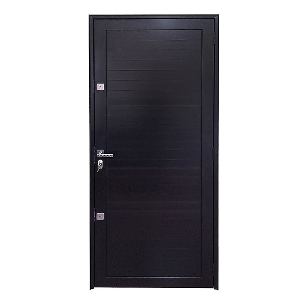 Porta Lambril de Alumínio Preto Com Maçaneta e 2 Fechaduras Tetra Linha Roma