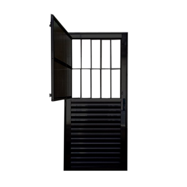 Porta Social Alumínio Preto Linha 25