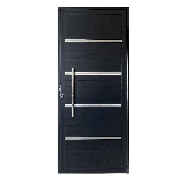 Porta Pivotante Com Puxador e Friso Linha 25 Preto