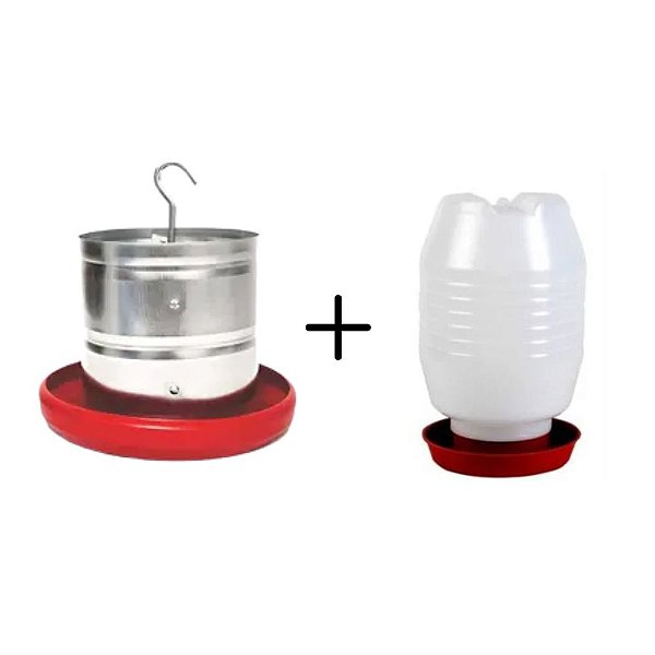 Kit 1 unidade Comedouro 3Kg + 1 unidade Bebedouros 5 Litros