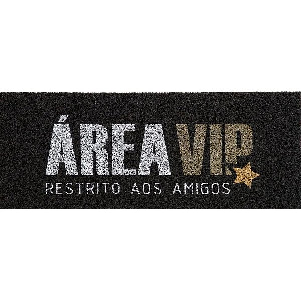 Tapete de Entrada Capacho Vinil Area VIP 30cm x 70cm Preto - Kapazi