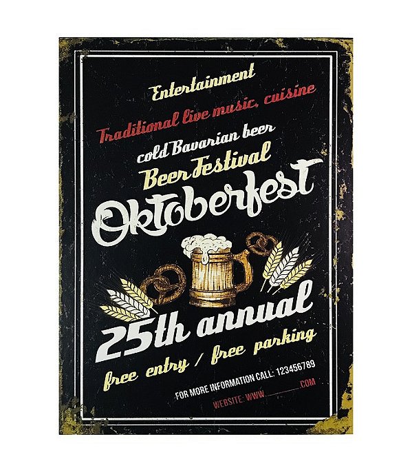 Placa Decorativa OktoberFest MDF 18x24cm