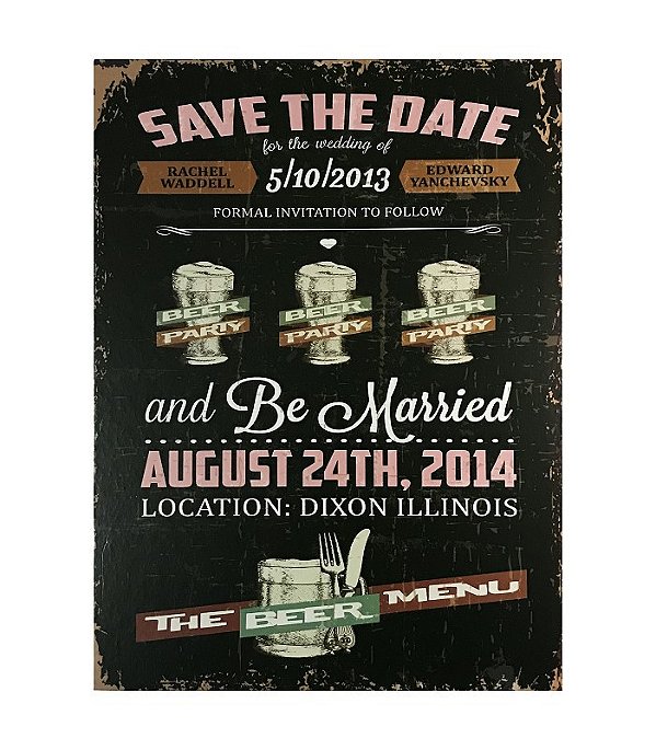 Placa Decorativa Save The Date MDF 18x24cm