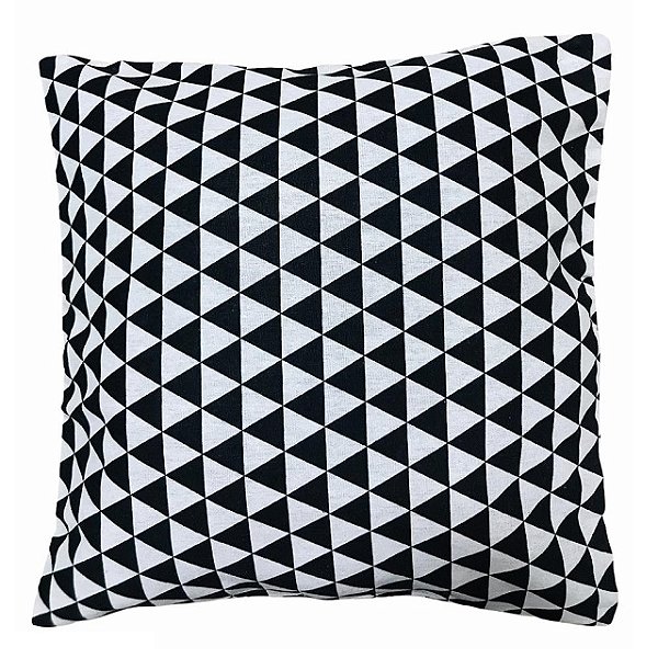 Capa para almofada Geométrica Preto e Branco 43x43 cm
