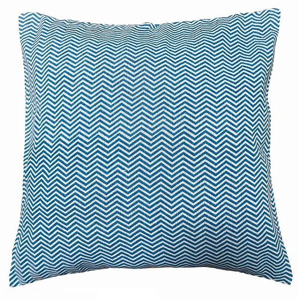 Capa para almofada Listrada Azul e Branco 43x43 cm