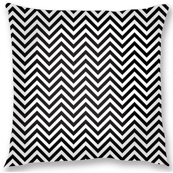 Capa para almofada Listrada Preto e Branco 43x43 cm