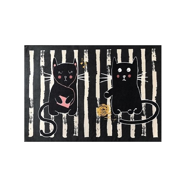 Tapete Capacho Antiderrapante Gatos 60x40cm