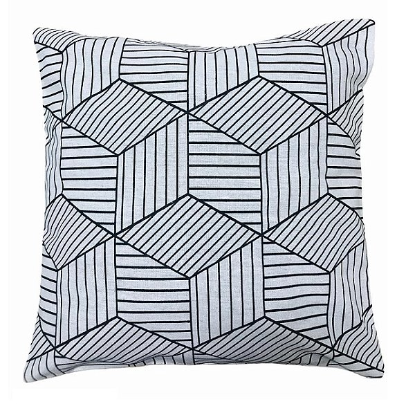 Capa para almofada 3D Cinza 43x43 cm