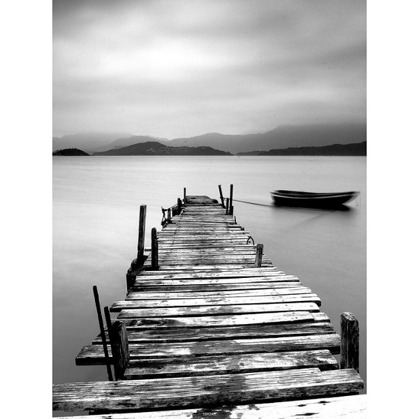 Quadro Decorativo Ponte Preto e Branco 20x25 cm