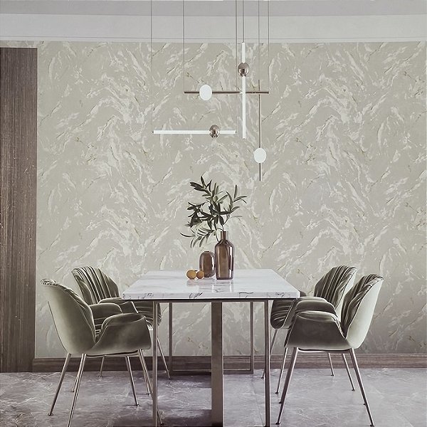 Papel de Parede Kantai Coleção White Swan Cimento Queimado Bege Escuro com Brilho Dourado