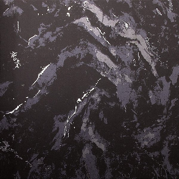 Papel de Parede Kantai Coleção White Swan Cimento Queimado Preto com Brilho Prata