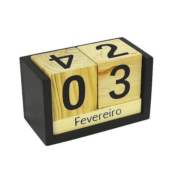 Calendário Decorativo de Madeira Cubos 6 peças