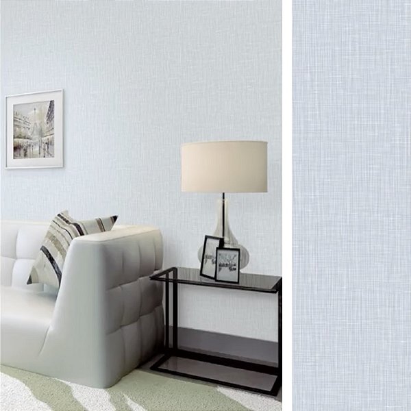 Papel de Parede Linho Azul Claro - Coleção Criativo Kantai