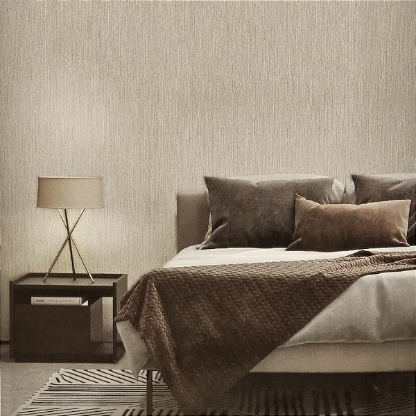 Papel de Parede Linho Bege Escuro - Coleção Criativo Kantai