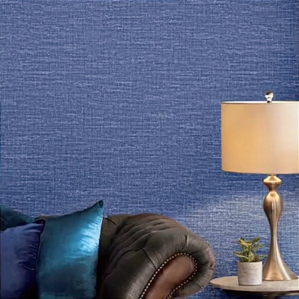Papel de Parede Linho Azul Escuro - Coleção Criativo Kantai