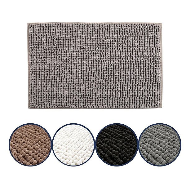 Tapete para Banheiro Joy 40cm x 60cm Cinza - Kapazi