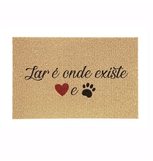 Tapete Capacho Vinil Pet 40cm x 60cm Lar e Onde Existe - Kapazi
