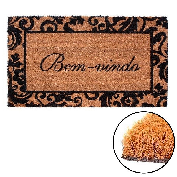 Tapete Capacho Fibra de Coco 60x32cm Bem-Vindo