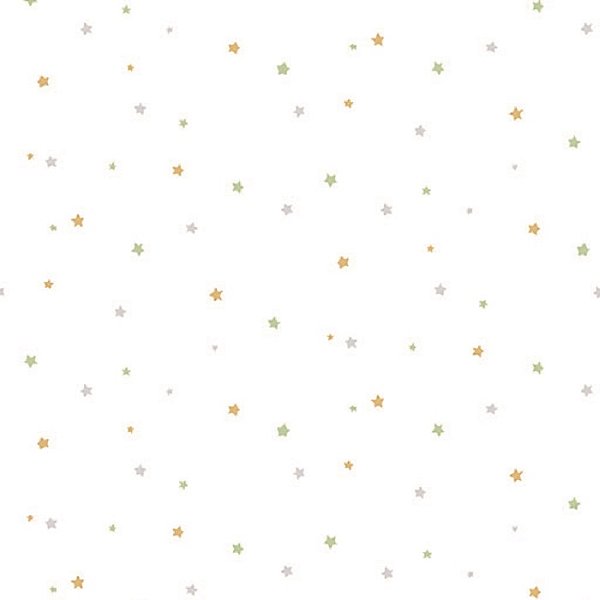 Papel de Parede Infantil Estrelas Amarelo e Verde - Coleção Yoyo 2 Kantai