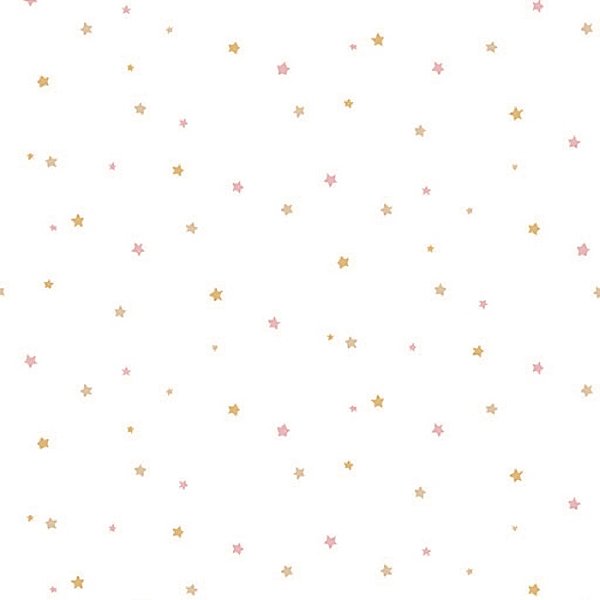 Papel de Parede Infantil Estrelas Tons de Rosa e Bege - Coleção Yoyo 2 Kantai