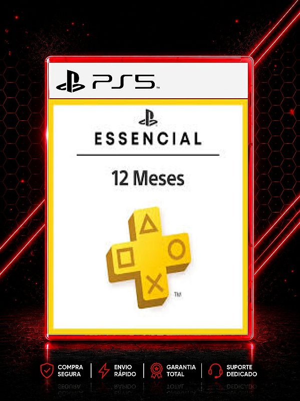 PSN PLUS ESSENCIAL 12 MESES MÍDIA DIGITAL PARA PS5