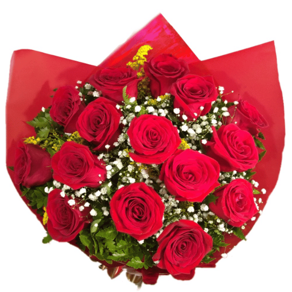 Buquê com 15 Rosas Vermelhas
