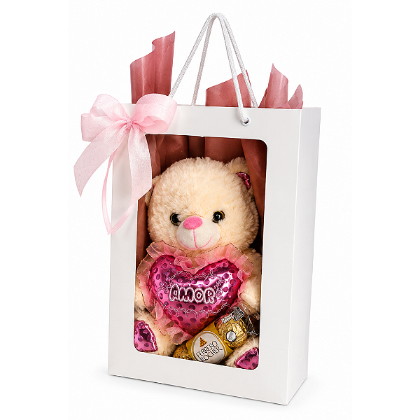 Sacola de Ursinho Rosa e Ferrero Rocher