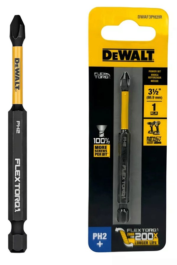 PONTA PH#2 FLEXTORQ 3-1/ 2 - UND - DWAF3PH2IR