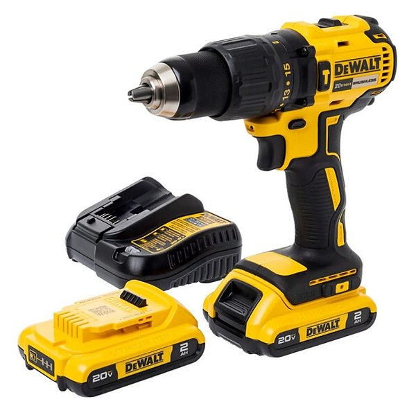 Parafusadeira/Furadeira de Impacto 1/2" Dewalt DCD7781D2-BR com 2 Baterias 20V 2Ah, Carregador e Maleta Bivolt