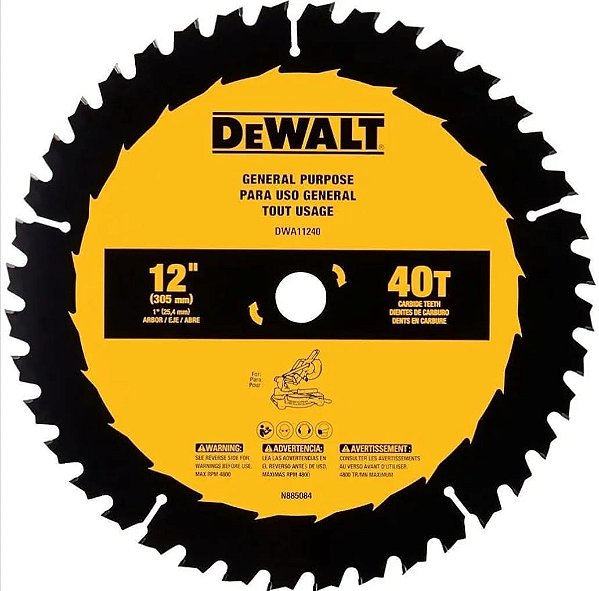 LAMINA SERRA CIRCULAR 12  40 DENTES - DWA11240