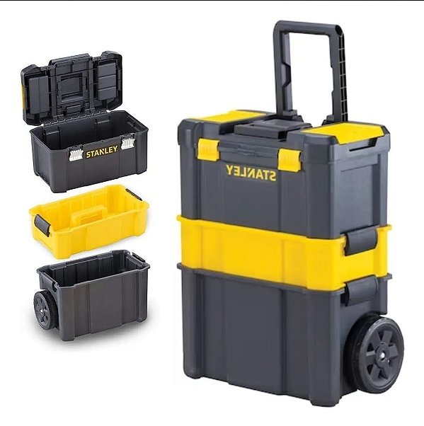 Caixa Organizadora Com rodas Essential 3 Em 1 Stanley - Stst18631