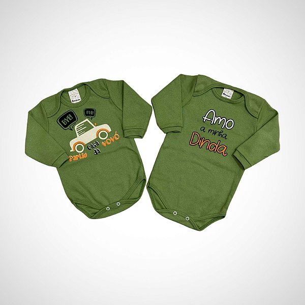 Kit 2 Body Manga Longa e Manga Curta Tamanho P Petutinha