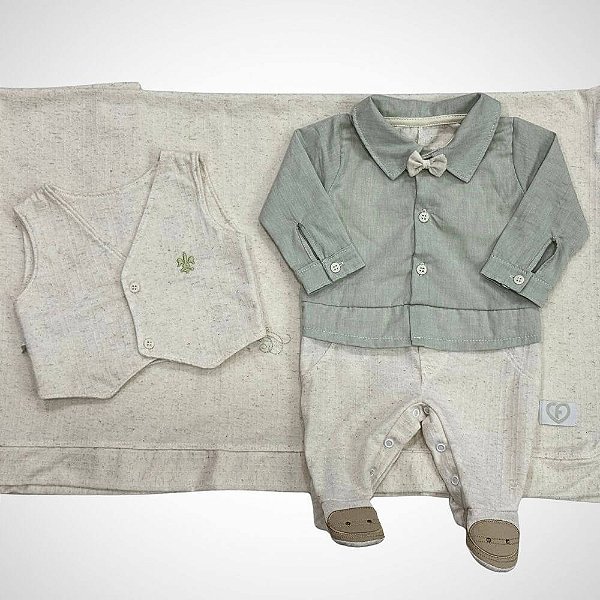 Saída Maternidade 4 peças Gael Marfim Natural