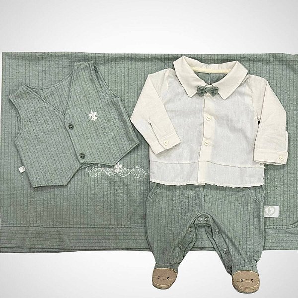 Saída Maternidade 4 peças Gael Verde Folha