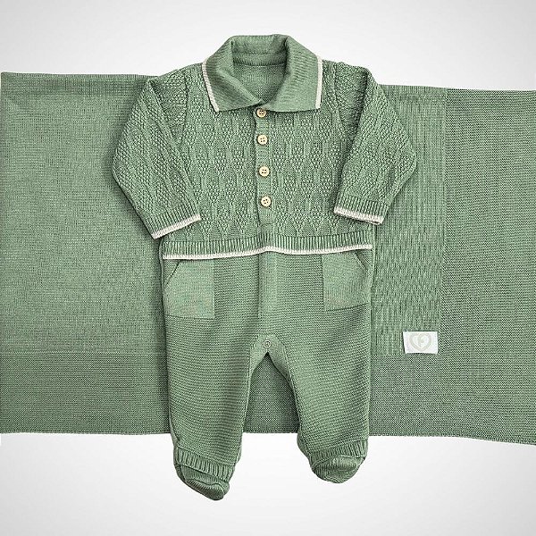 Saída Maternidade 2 peças Heron Verde Folha