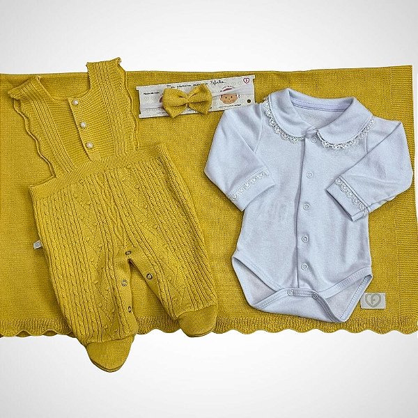 Saída Maternidade 4 peças Luana Amarelo Baby