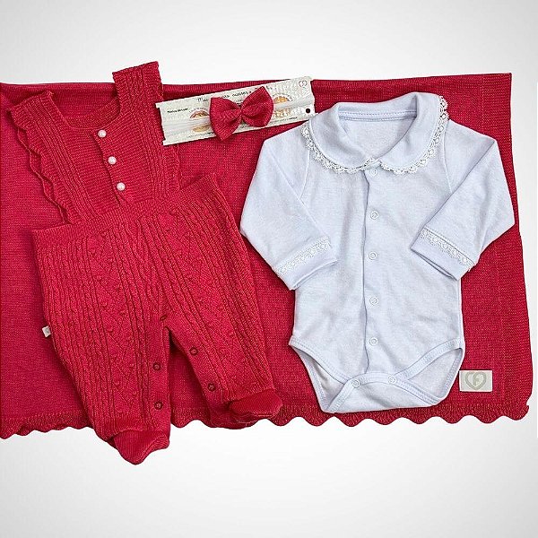 Saída Maternidade 4 peças Luana Goiaba