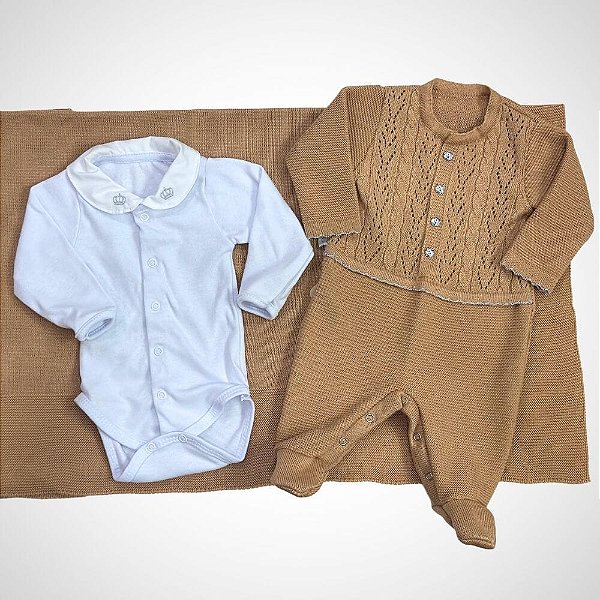 Saída Maternidade 3 peças Clara Caramelo