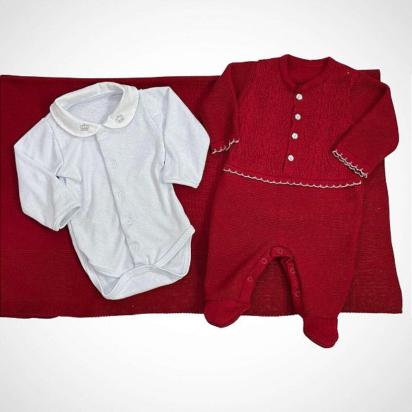 Saída Maternidade 3 peças Clara Vermelho Red Night
