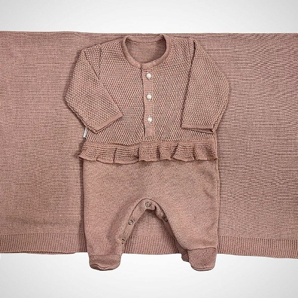 Saída Maternidade 2 peças Maria Luisa Nude