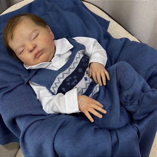 Saída Maternidade 3 peças Miquéias Azul