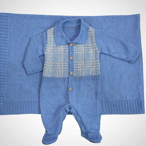 Saída Maternidade 2 peças Roger Azul