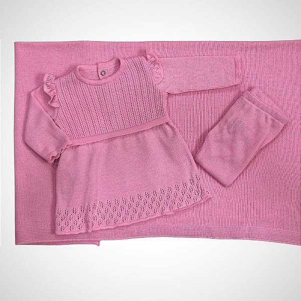 Saída Maternidade 3 peças Vitoria Rosa