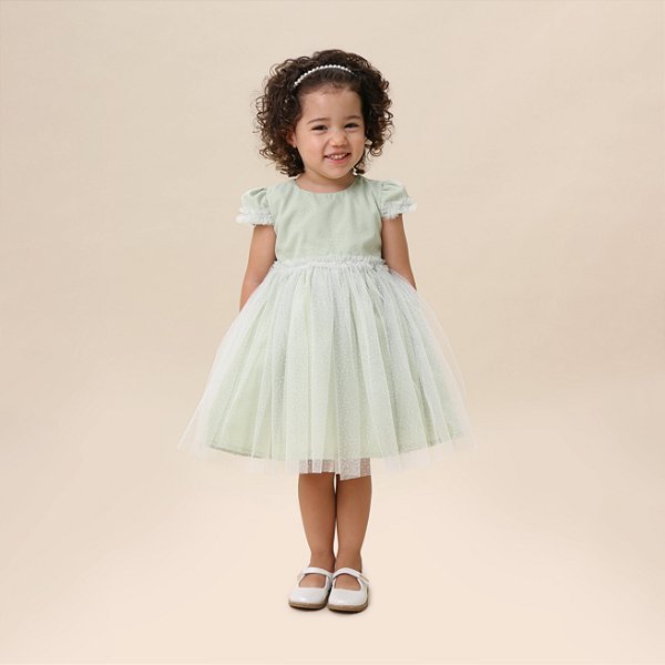VESTIDO DE BRILHO COM FRU FRU VERDE