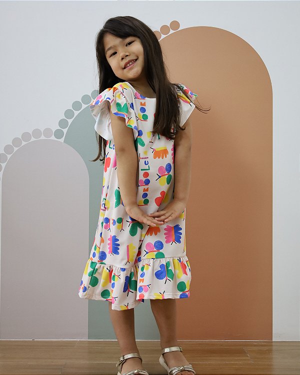 Vestido Arco - Íris borboleta
