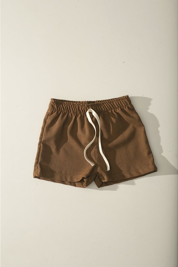 Shorts Pinguin Linho - Marrom