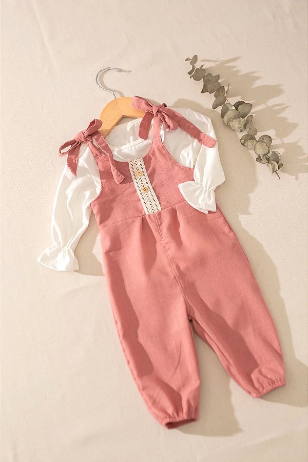 Jardineira Infantil Chiara - Salmão