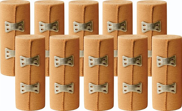 Kit 10x Atadura Elastica Ortopédica Profissional 10cm 1,3m