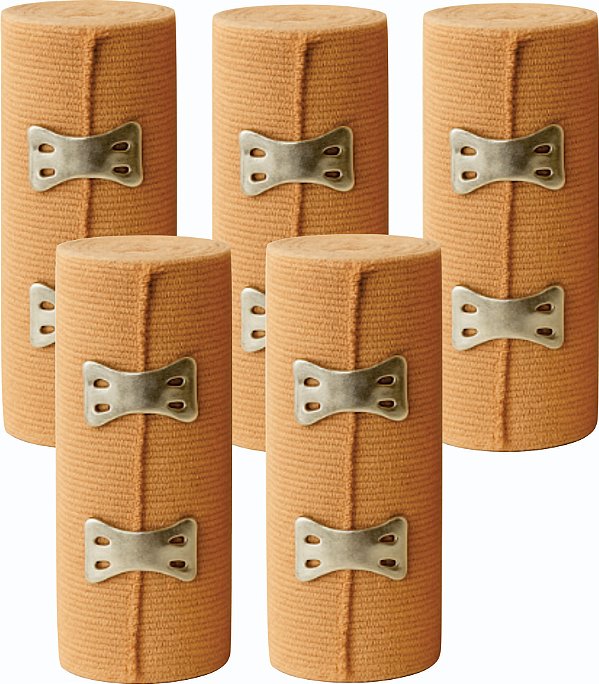 Kit 5x Atadura Elastica Ortopédica Profissional 10cm 1,3m