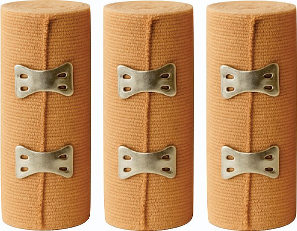 Kit 3x Atadura Elástica Ortopédica Profissional 10cm 1,3m